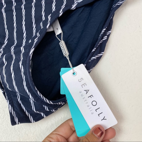 NWT Seafolly Coastline Pleated Side Bikini Bottoms - Picture 3 of 7